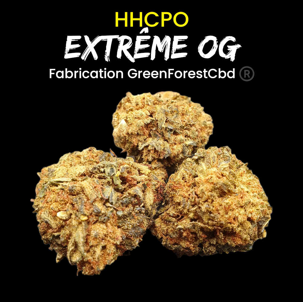 Weed OG HHC-PO. fleur HHCPO extrême OG. Fabrication Green Forest Cbd®