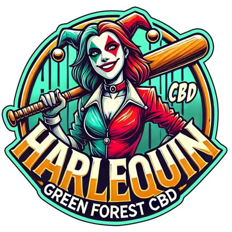 Logo de la fleur de CBD, Harlequin CBD, par GreenforestCBD