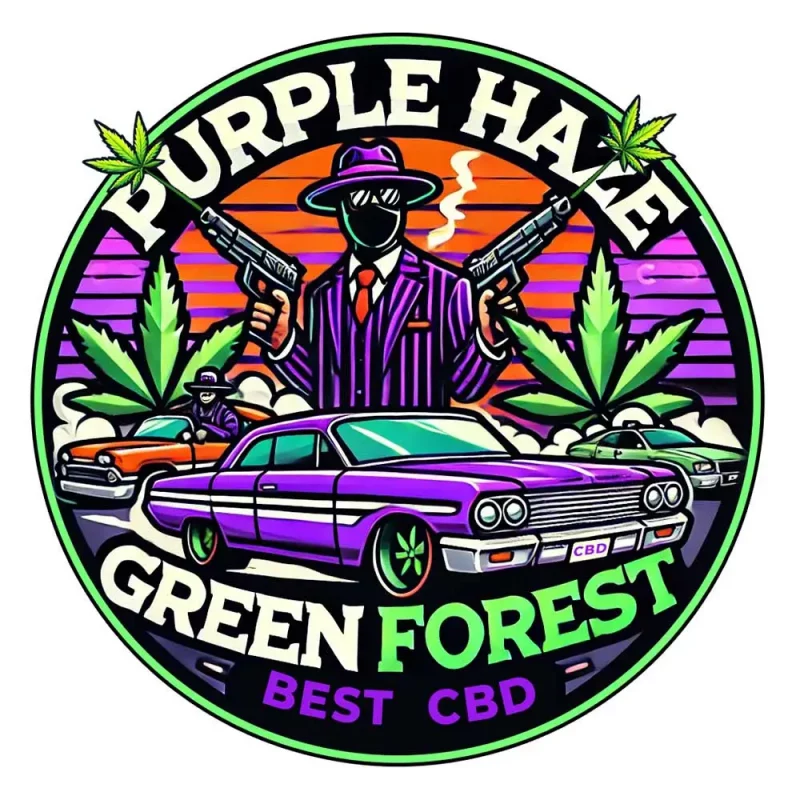 Logo de la fleur de CBD, Puple Haze CBD, par GreenforestCBD