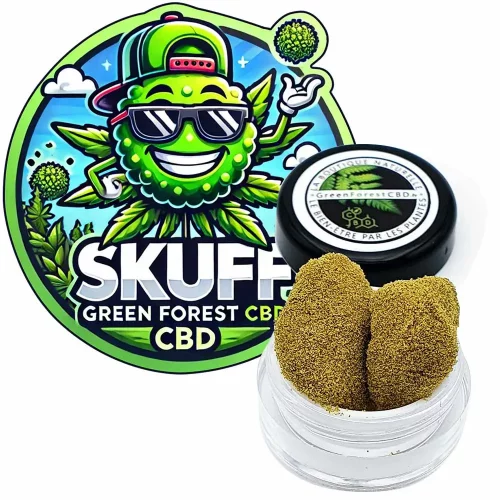 Skuff CBD, résine, pollen de CBD premium, fabriqué en france au meilleur prix sur la boutique de CBD GreenforestCBD.fr